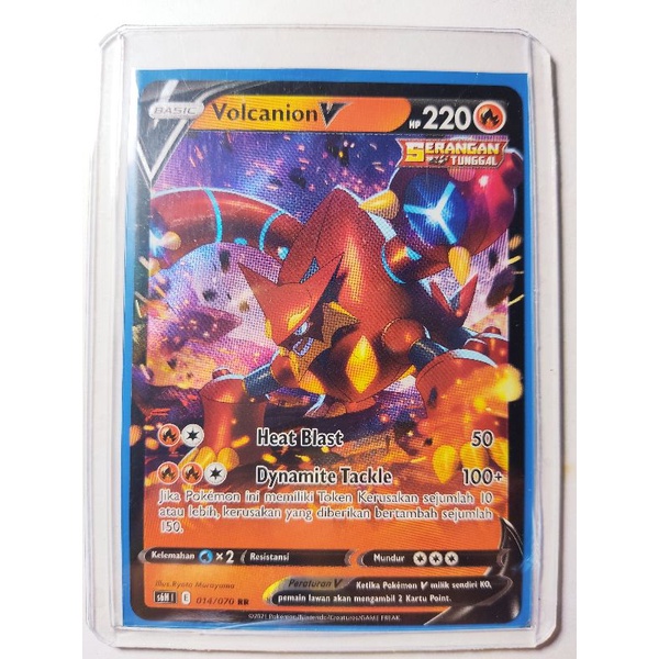 Volcanion V S6H 014/070 RR Pokemon Foil Bonus Top Loader Trading Card Game TCG Kartu Indonesia