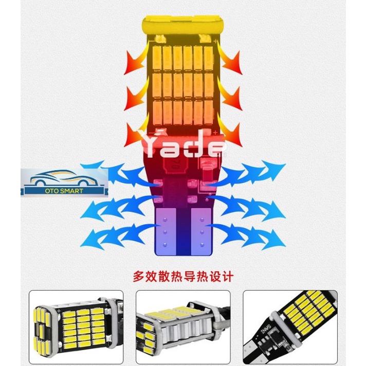 LAMPU LED MUNDUR T15 T10 W16W CANBUS 45 LED SUPER TERANG