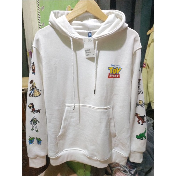 Hoodie H&amp;M Hnm Toy Story Putih Toystory White Pria Wanita Free Paper Bag