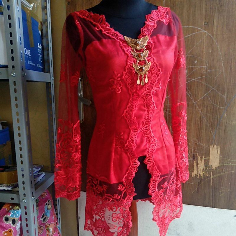 kebaya modern merah sabrina