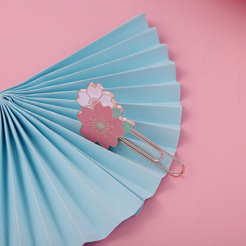 Korea Japanese Sakura Bookmark Paper Clip
