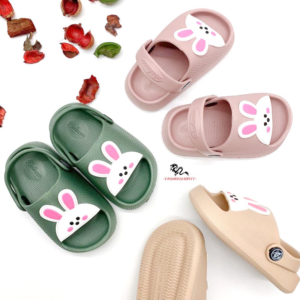 Sandal Anak Perempuan Sandal Selop Bahan Karet Motif Kelinci Terbaru UK.19-24