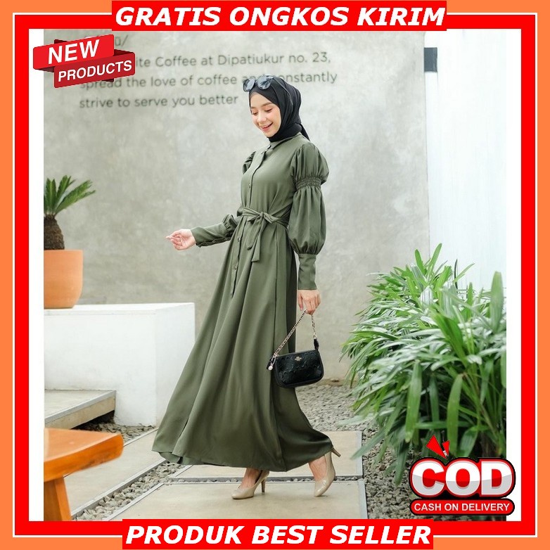 Gamis Wanita Casual 2022 Vintage Kekinian  Premium G2N7 Korean Style Panjang Terbaru Dewasa Muslim M