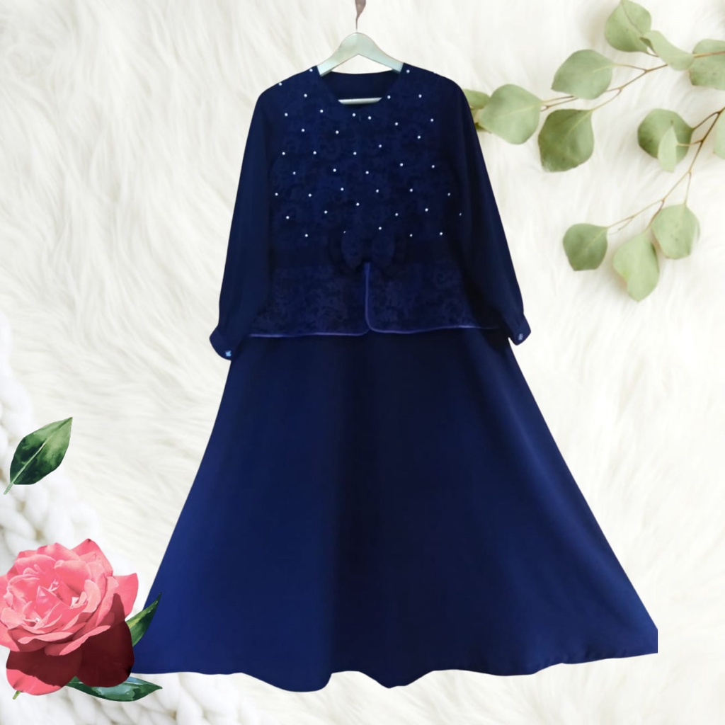 Jubah Akhwat layer Hias Pernik Dewasa By qonita Collection