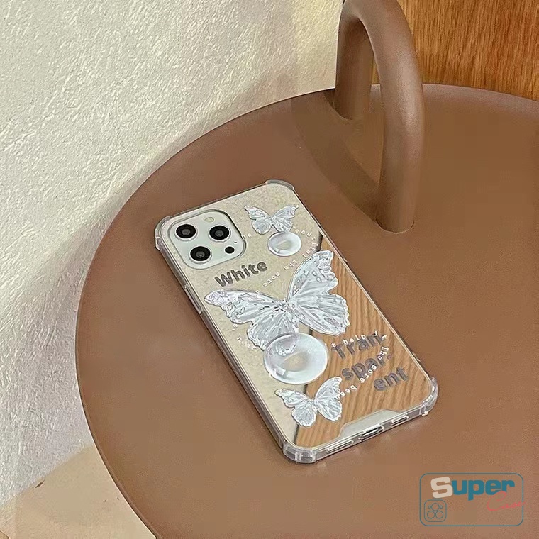 Soft Case TPU Transparan Motif Kupu-Kupu Untuk iPhone 12 13 11 Pro Max XR 7Plus 8Plus X XS Max 7 8 SE 2020