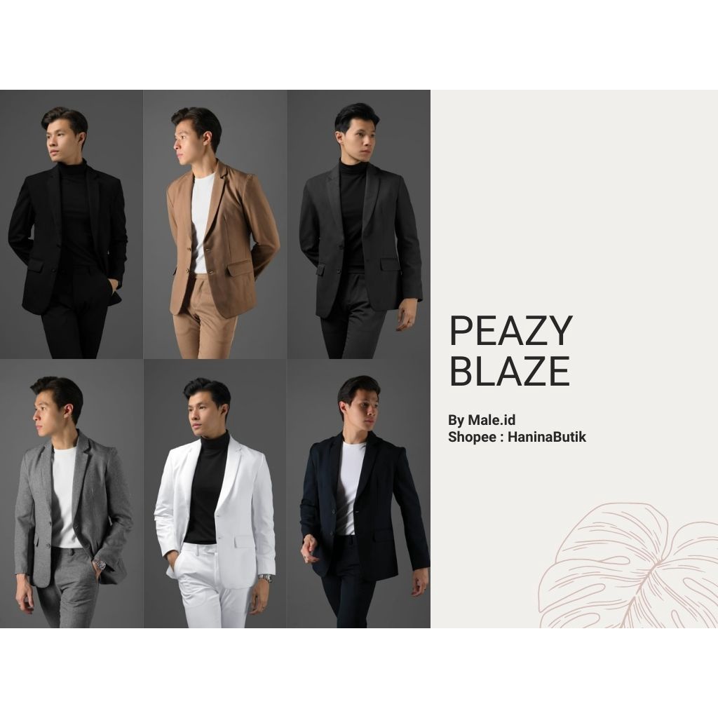 PEAZY BLAZE BLAZER DARK GREY SIZE S by MALE.ID