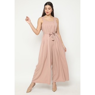 Veyl Store Vittoria Jumpsuit Wanita Warna  Dusty  Pink  Bahan  