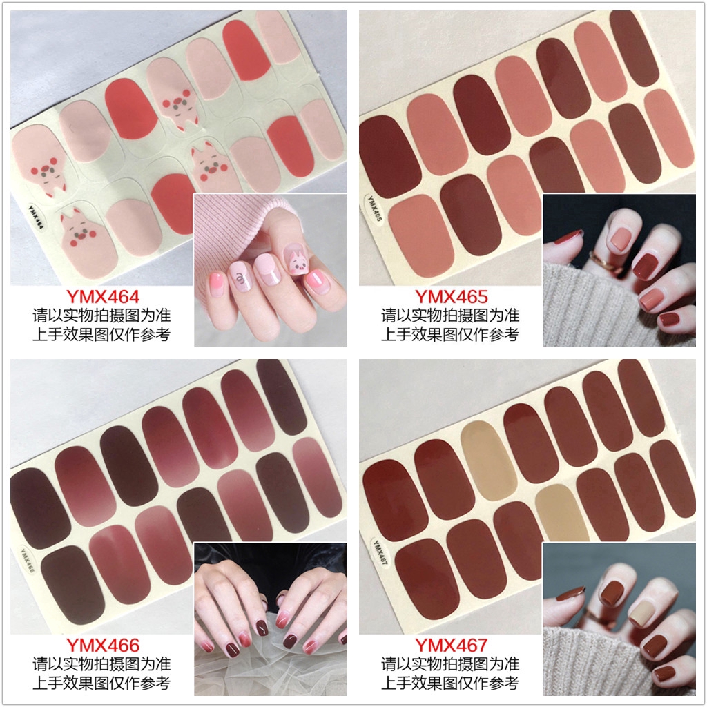 Ymx458-475 Stiker Kuku 3D Bahan Akrilik untuk Nail Art