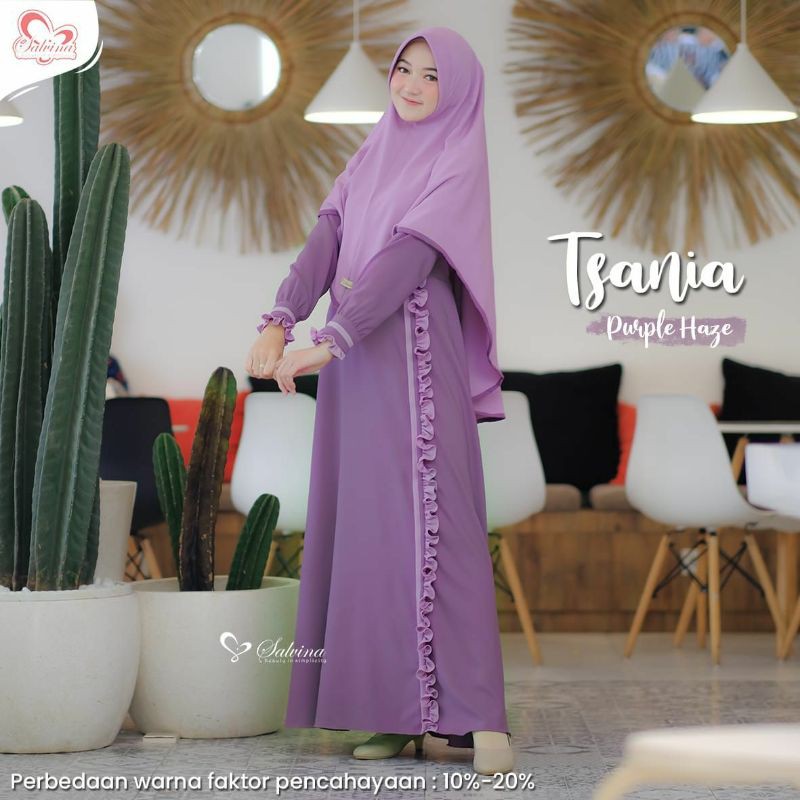 PROMO Tsania Dress Set Hijab By Salvina ORIGINAL (FREE KHIMAR THALIA)