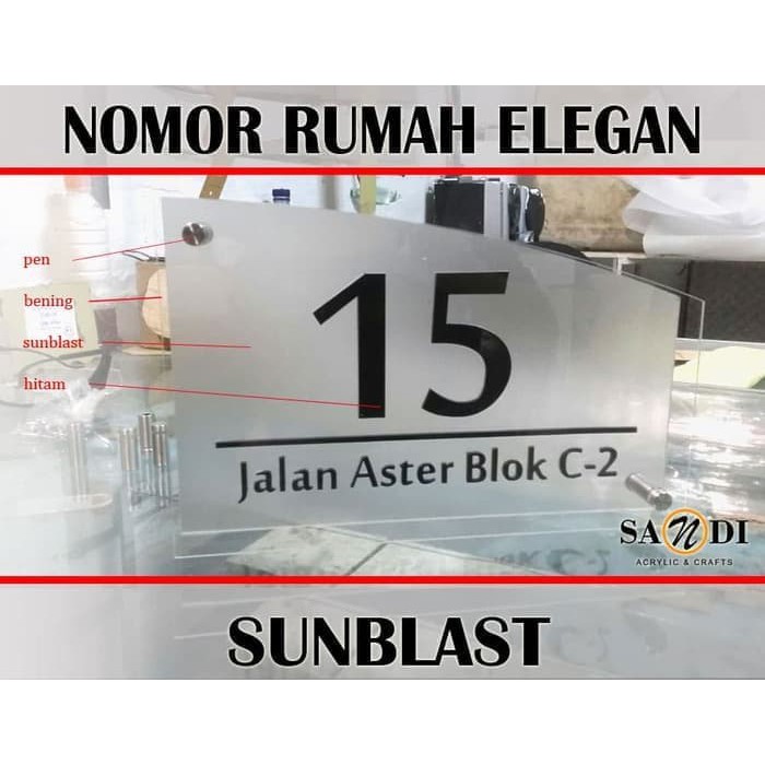 

ELEGANT SERIES Nomor / Nomer Rumah Akrilik / Acrylic MURAH - sb301