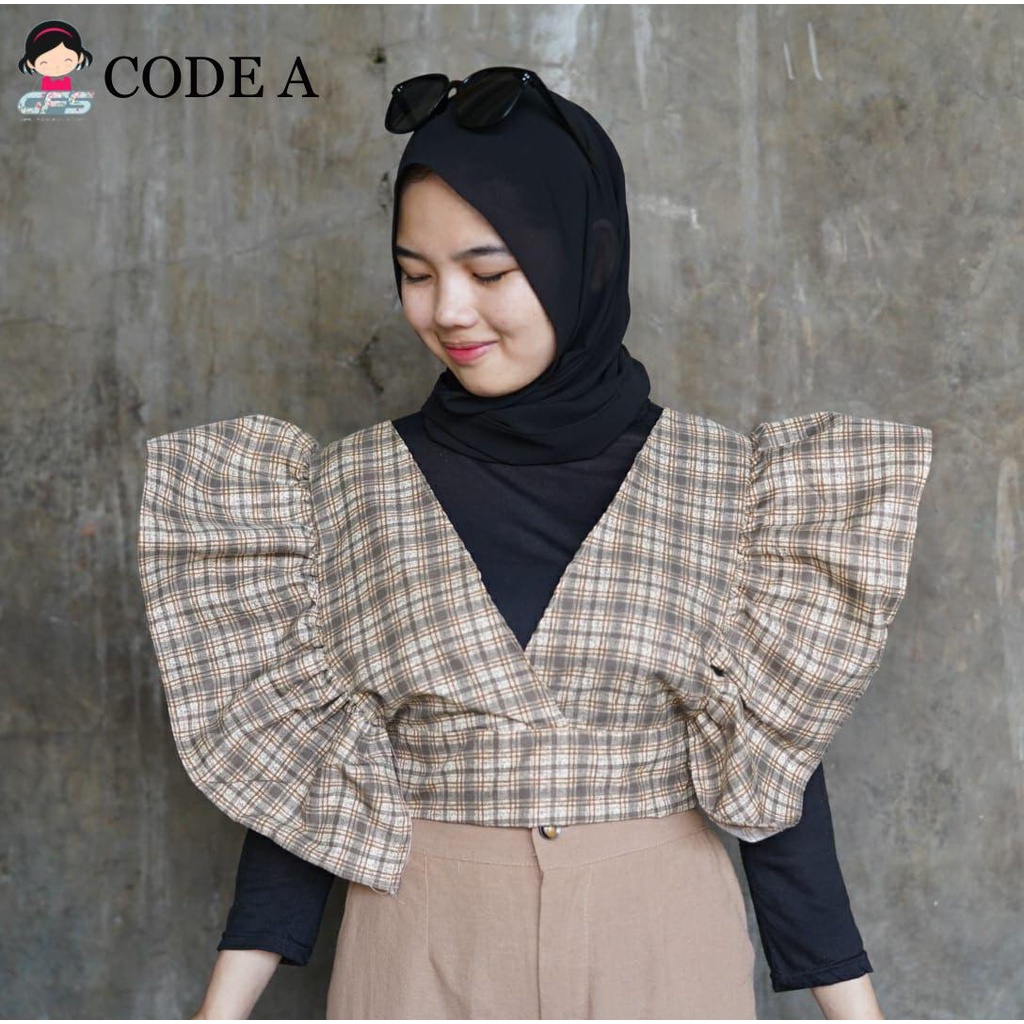 BEFAST - ZFS OOTD Outer RIKANE / DARARI KOREAN CUTE TOP / Cardi Outer / Pakaian Outer Perempuan / Outer Keluaran Terbaru 2022 / Cardi Motif Kotak-Kotak / OOTD Kekiniaan Remaja Wanita / Trendy