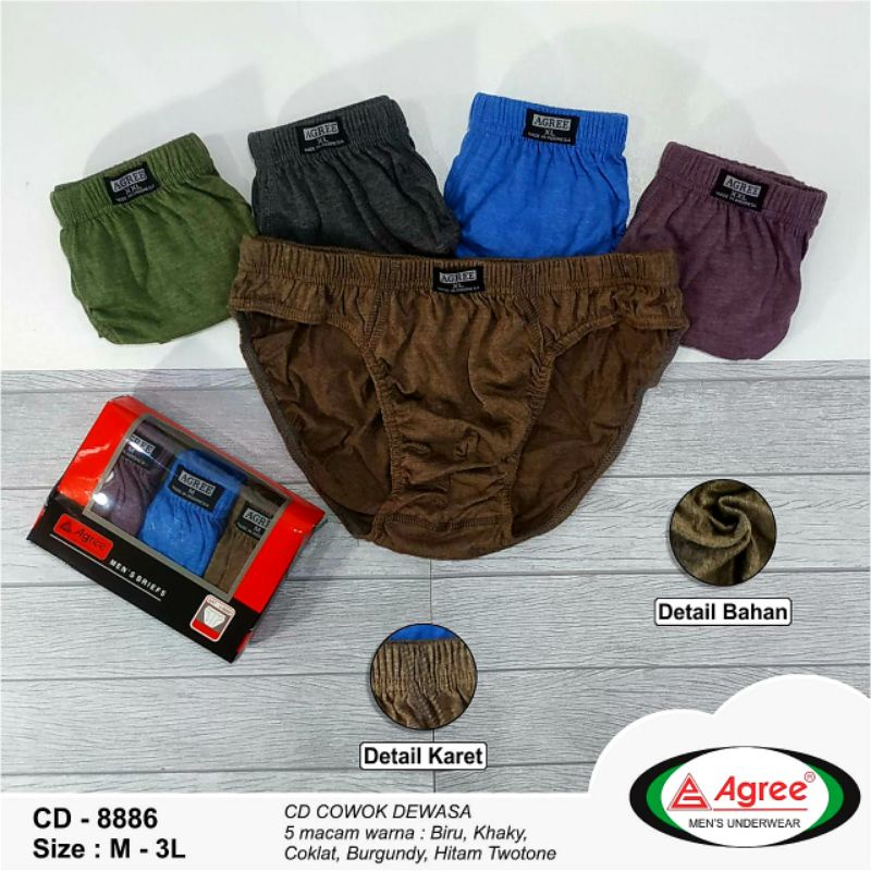 CELANA DALAM PRIA  AGREE 2-8886. 1box isi 3pcs