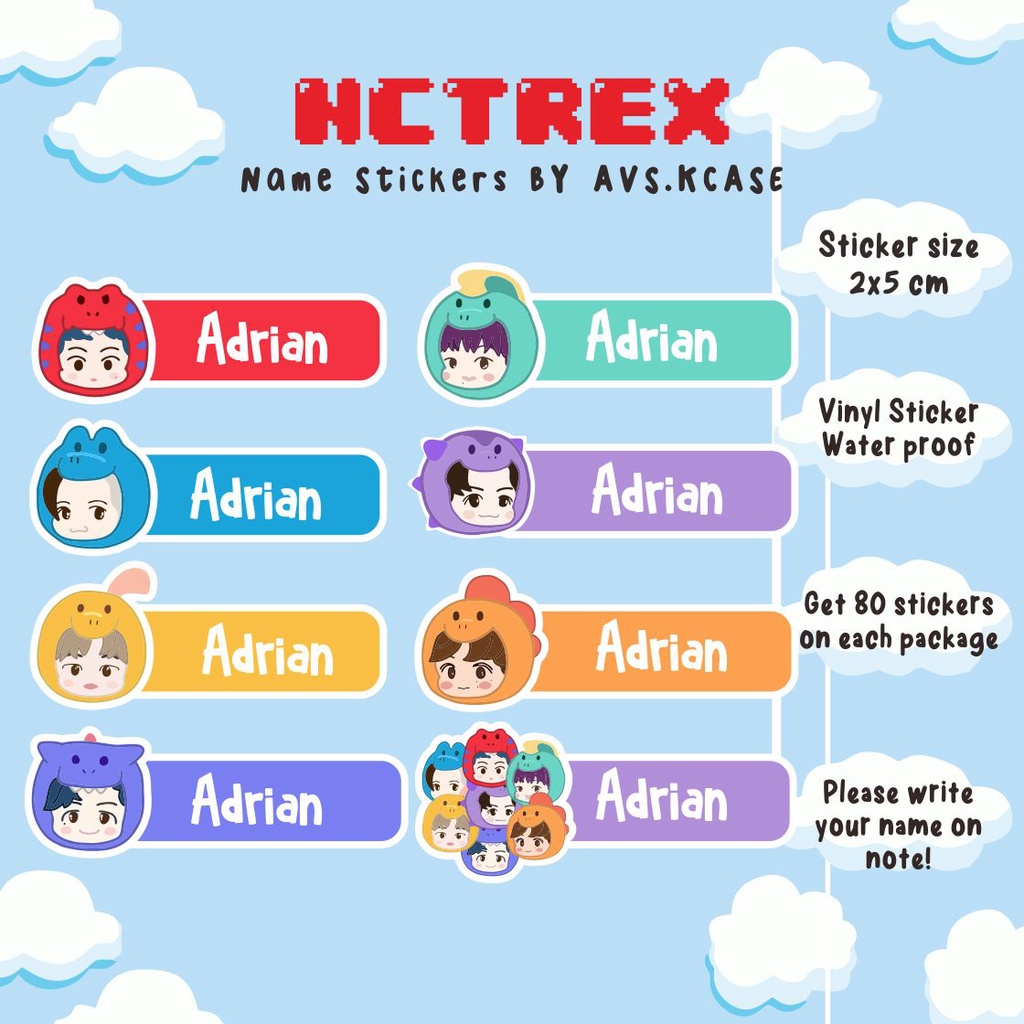 

Sticker Nama NCT Rex Vinyl Waterproof