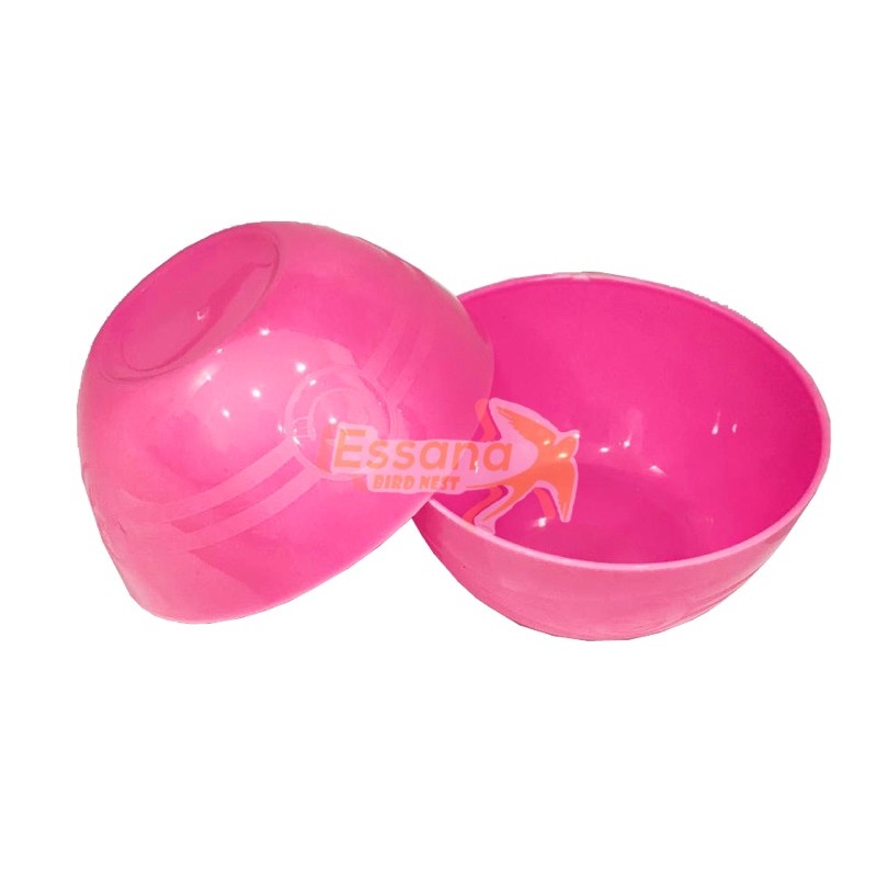 Gelas Minum Plastik _Piring Makan Bulat Plastik _Mangkok Makan Bulat Bakso Plastik_Sendok Makan Plastik_Terlaris Termurah Berkualitas ( 1pcs ) claris-Mangkok bulat pink