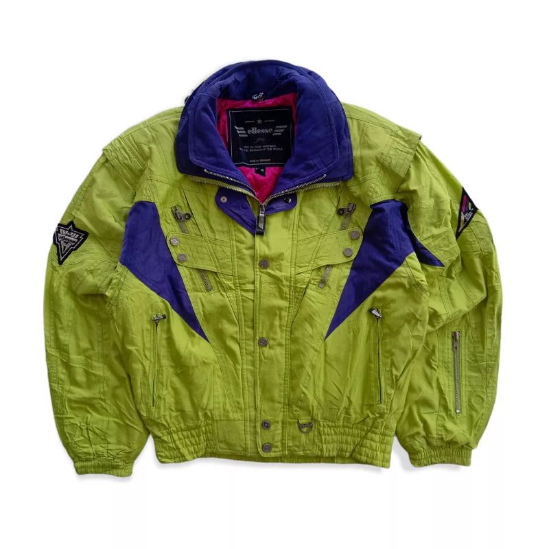 Jaket racing ellesse vintage ski goldwin tebal green original second brand