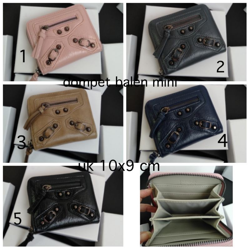 Balenciaga mini wallet free box / balenciaga compact zip walle/ dompet retseleting mini murah