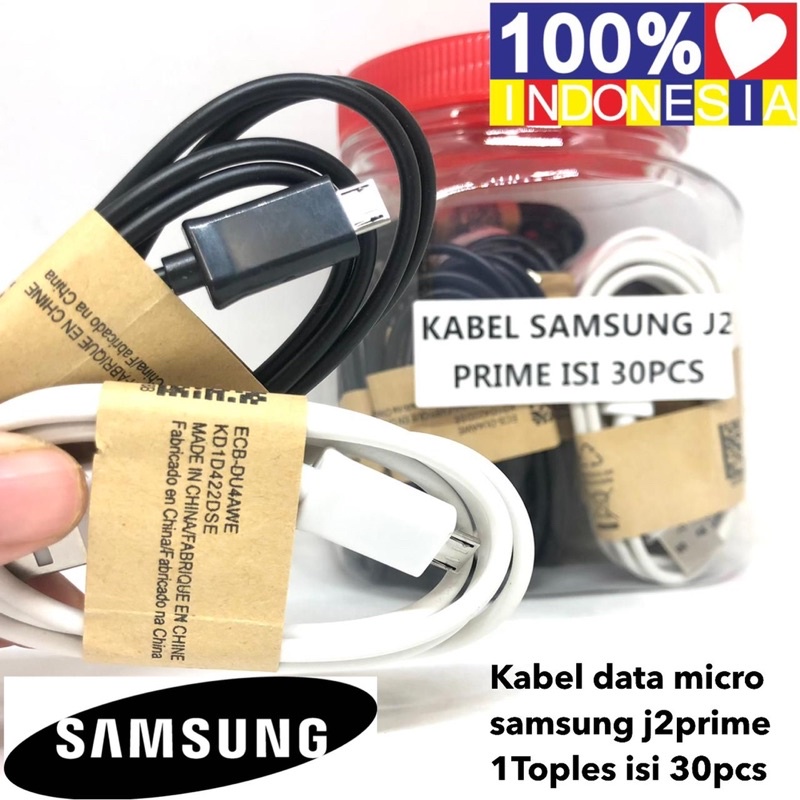 Per Toples isi 30pcs Kabel Data Micro Samsung J2 Prime Hitam Putih High Quality s1 s2 s3 s4 s5 s6 s7