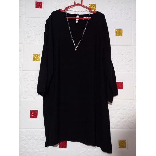 ATASAN POLOS WANITA/KEMEJA HITAM POLOS/TUNIK HITAM POLOS