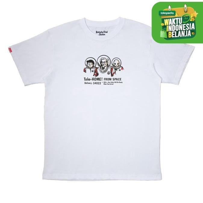 ( BISA COD ) KFC x COSMONAUTS Space Crew T-shirt White - S TERBATAS [Kode 1|Kode 2|Kode 3|Kode