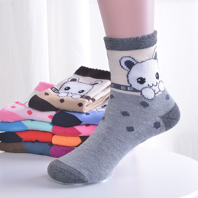 kaos kaki Anak laki-laki binatang lucu Printed Socks (6 pasang) K06