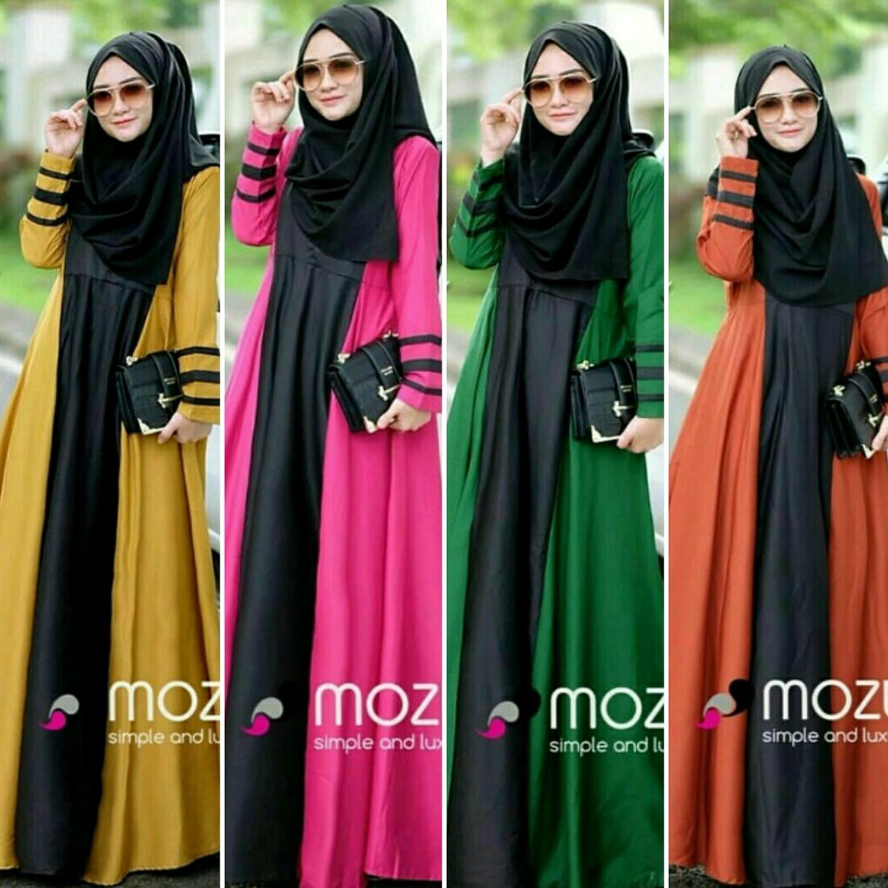 GAMIS ASYURA MAXI BAJU MUSLIM WANITA MODIS MURAH MAXY LONG DRESS MUSTARD PINK HIJAU FANTA TERBARU