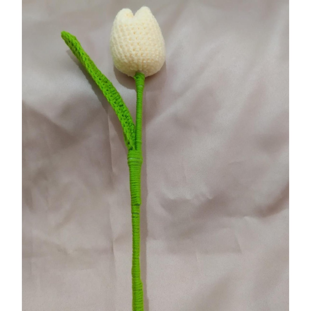 Chikarau Bunga Tulip Crochet// Bunga Rajut Tulip / Handmade Crochet Gift Flower / Flower Crochet