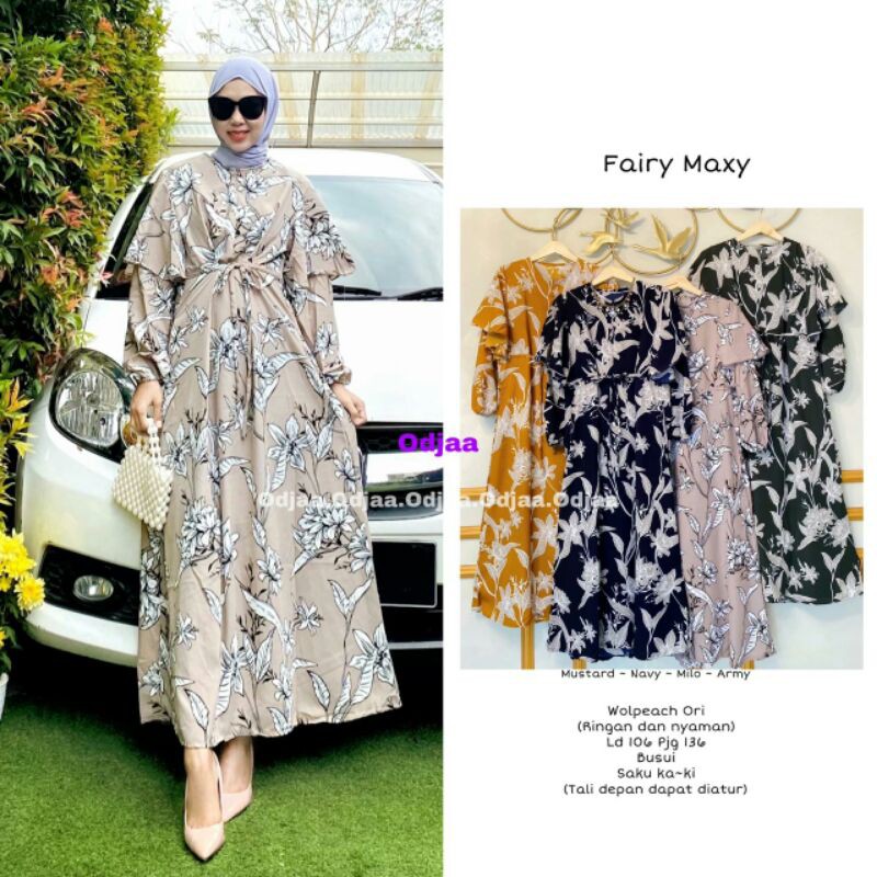 Dress Muslim Gamis Wolfis Ori Fairy Maxy