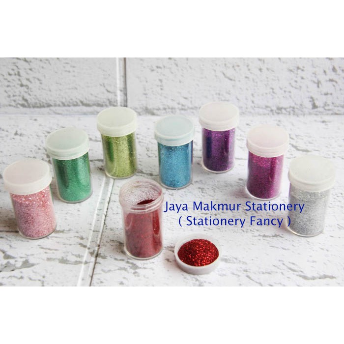 Set bubuk glitter botol sedang 16 pcs