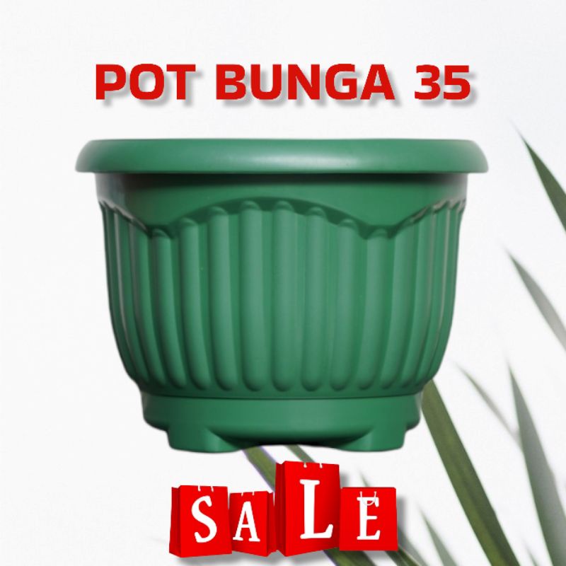 [NEW] Pot Bunga Hijau 35 Noni | Pot Tanaman Plastik Murah Hijau 35 Noni