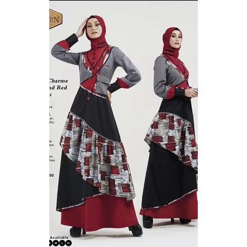 GAMIS TUNEECA ALMARI EKSLUSIF ATE-0120002 /Gamis dress muslimah ekslusif kekinian original /GAMIS WA