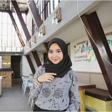 Kemeja Wanita Batik Bunga Kuliah Muslim Baju Atasan Terbaru Tunik