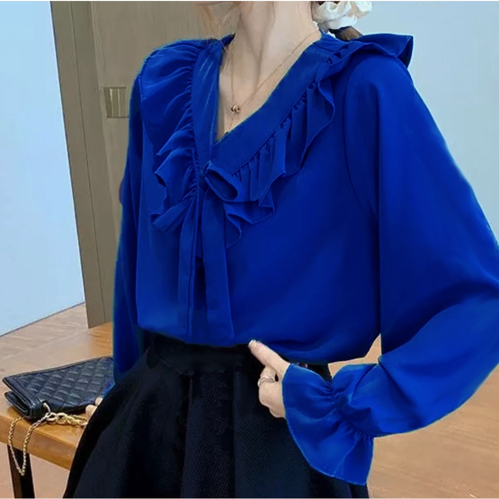 atasan wanita blouse wanita korea style tangan panjang 868