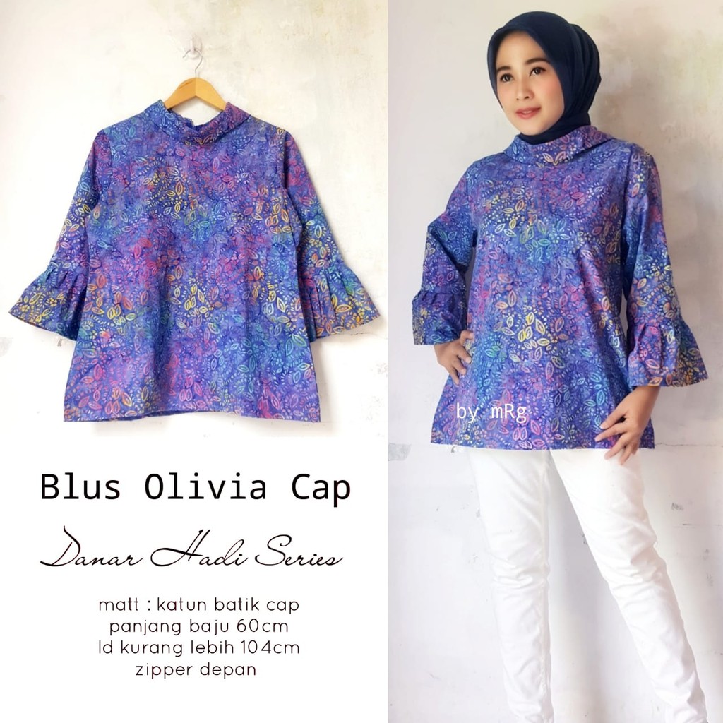  Blus  Olivia Cap Danar  Hadi  Series ORI MRG atasan batik  