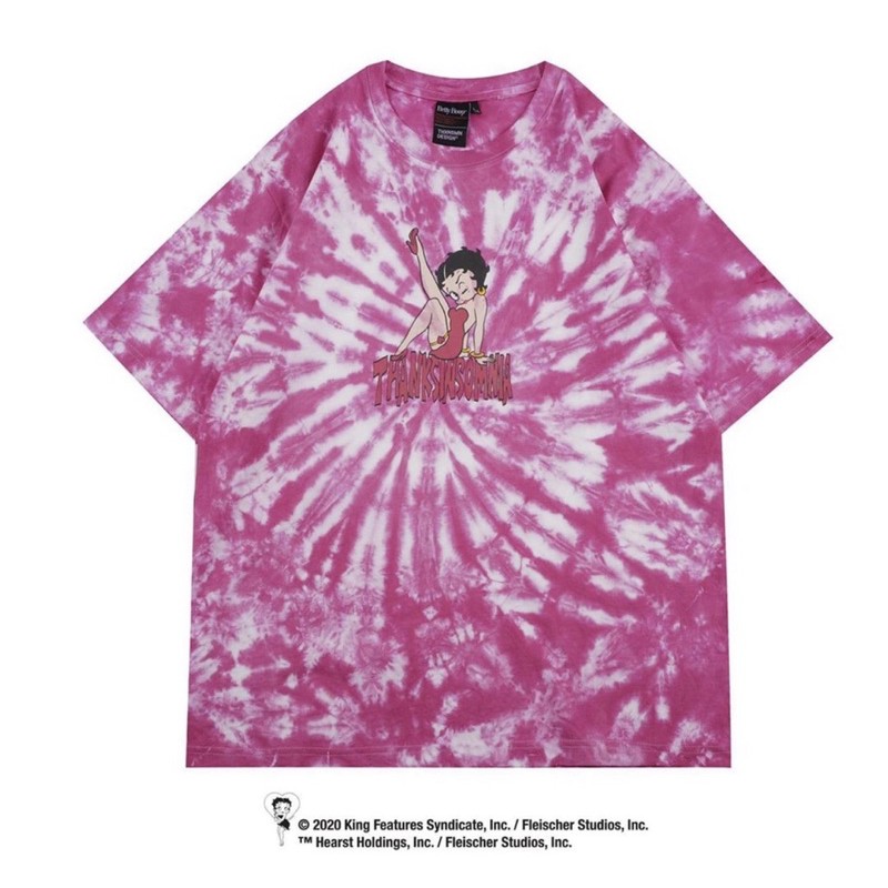 T-Shirt BETTY BOOP™️ Tye Die Thanksinsomnia Pink