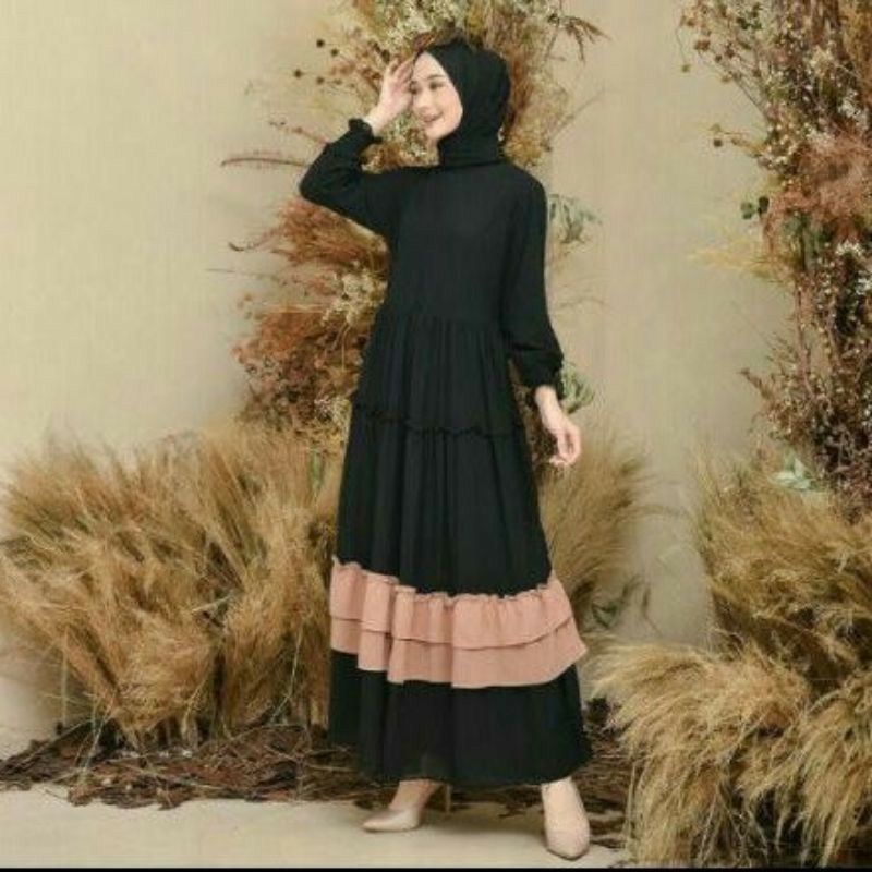 Gamis Hitam Polos Terbaru 2021 Ceruty Babydoll abc