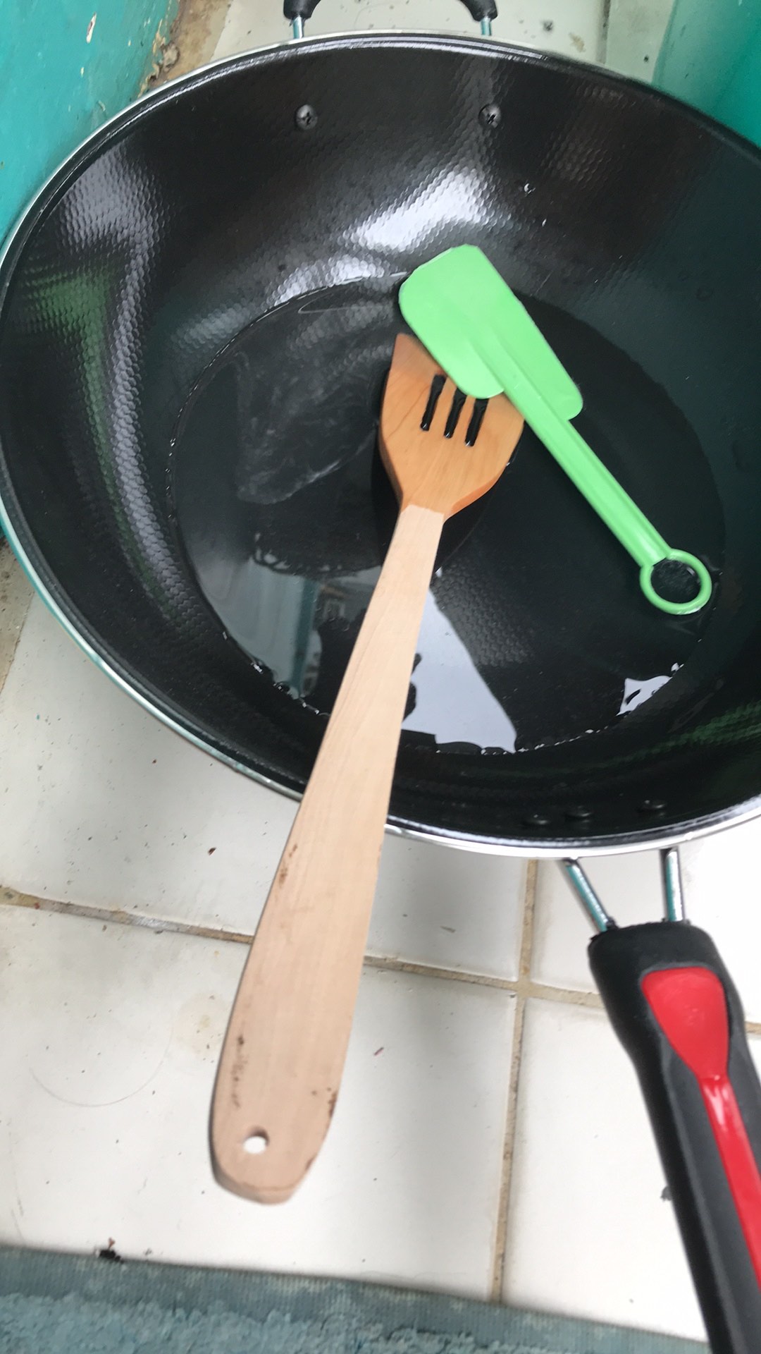 Wajan Enamel .teplon Gagang Panjang Anti Lengket 34cm