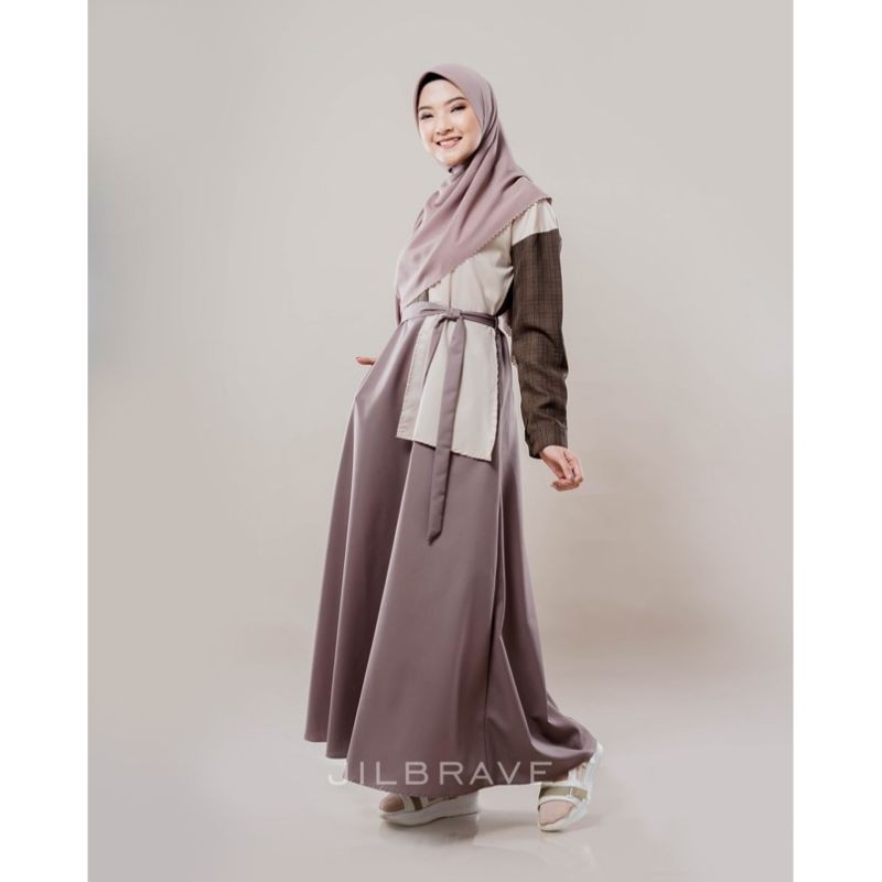 Jilbrave Lyvia Dress Gamis Model Kemeja Semi Formal