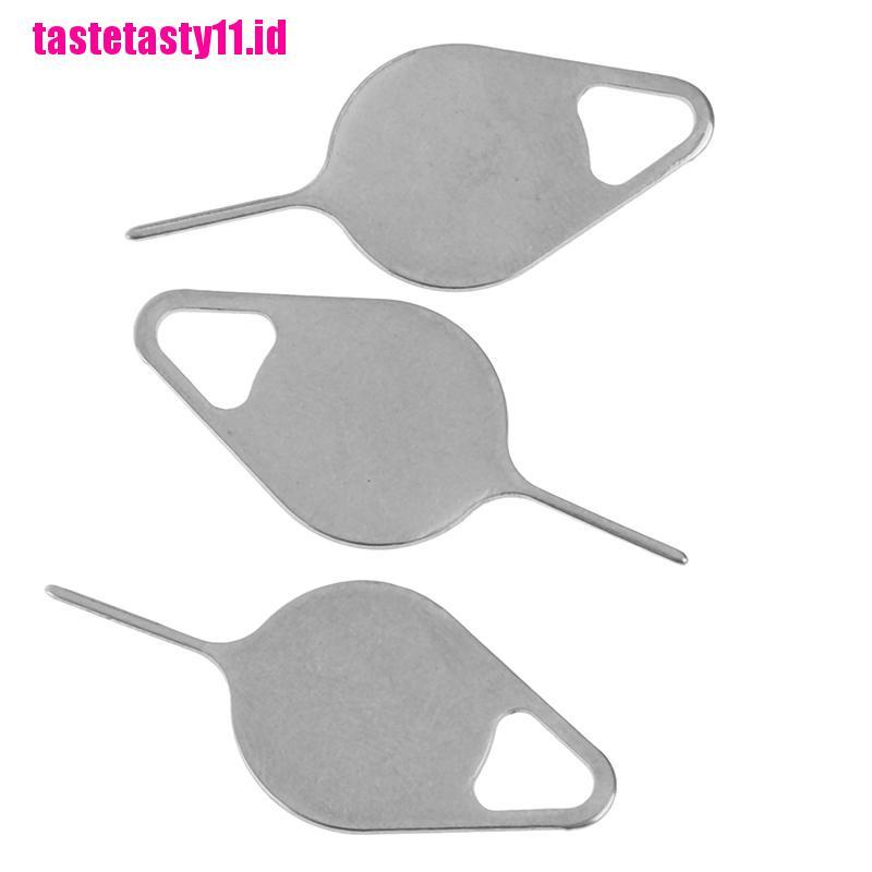 3pcs / set Jarum Pin Kunci Eject Pembuka Tray Sim Card Bahan Stainless Steel