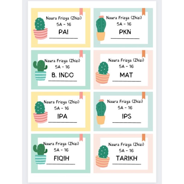 

Sticker label nama laminasi