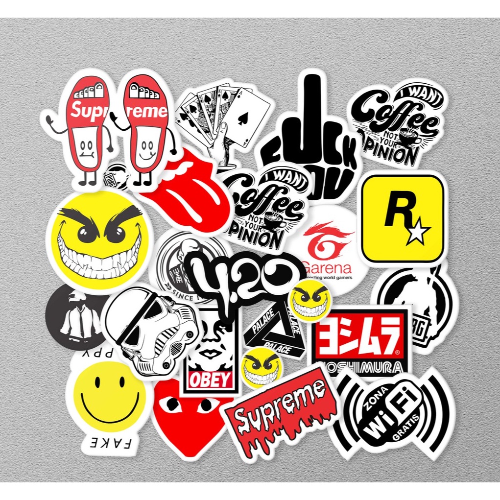 

STIKER PACK MURAH TERLARIS LOGO BRAND LOGO SUPREME, NASA, GRAFITI DIT UNTUK LAPTOP IPAD HP MOTOR