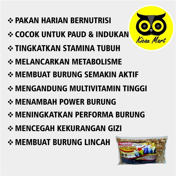 PAKAN MAKANAN HARIAN BURUNG LOVEBIRD BIJI MILET VHENOM MIX SEEDS DAILY FOOD UNIQUE 500 GRAM VHEMLB50