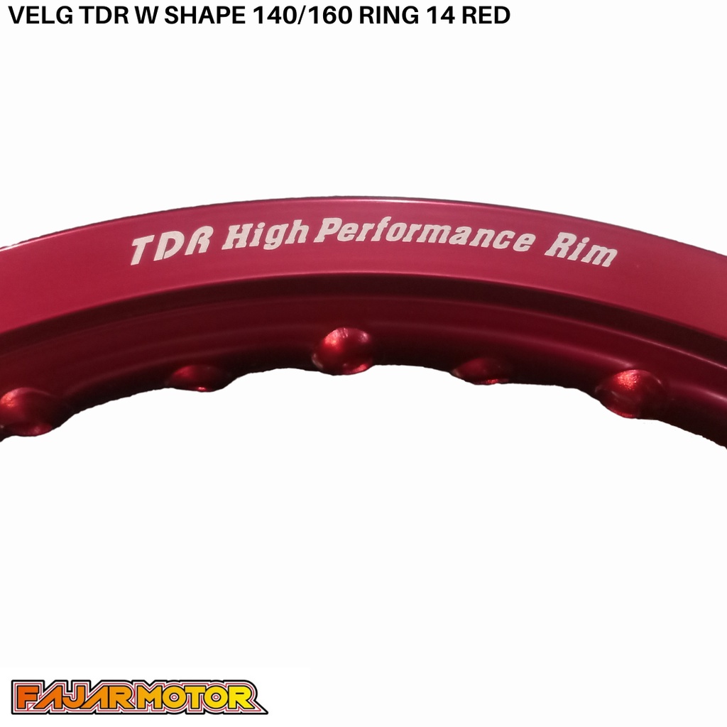 PROMO VELG TDR WM SHAPE 140/160 RING 14 RED SILVER HOLE 36