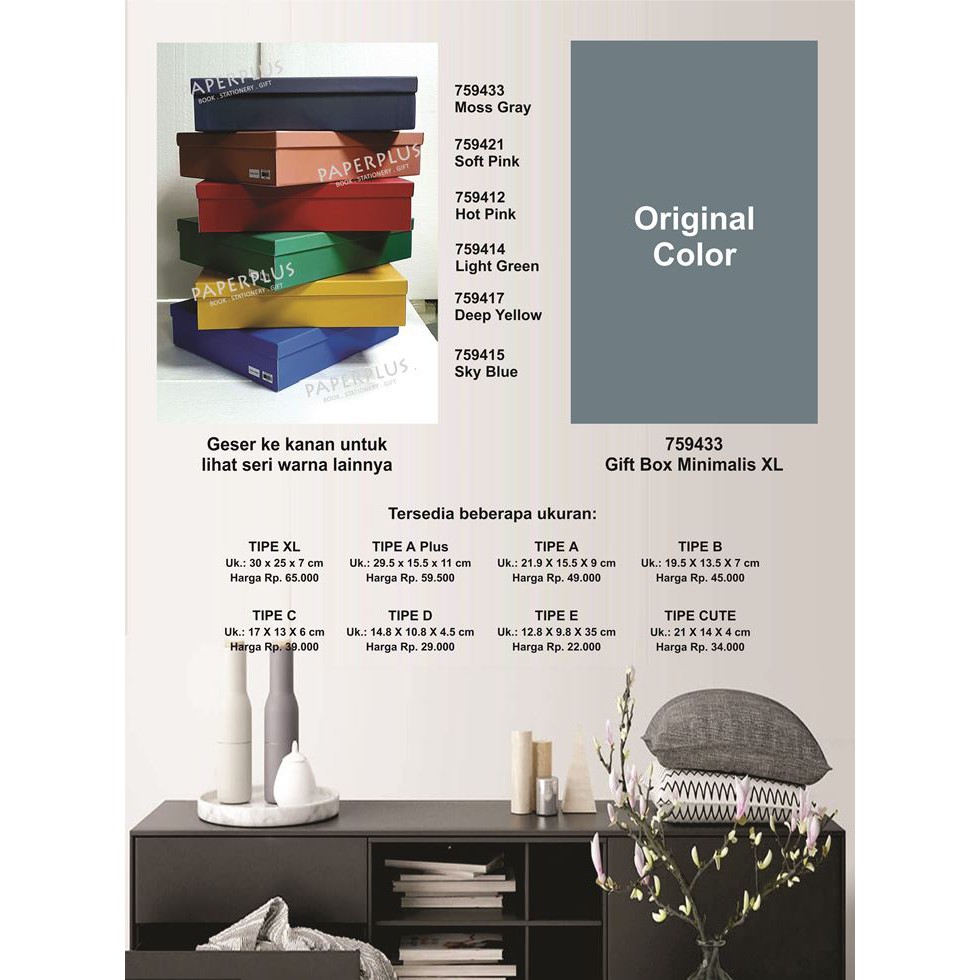 

Kotak kado/Kotak Hadiah/Gift Box Minimalis XL_Spectra Moss Gray
