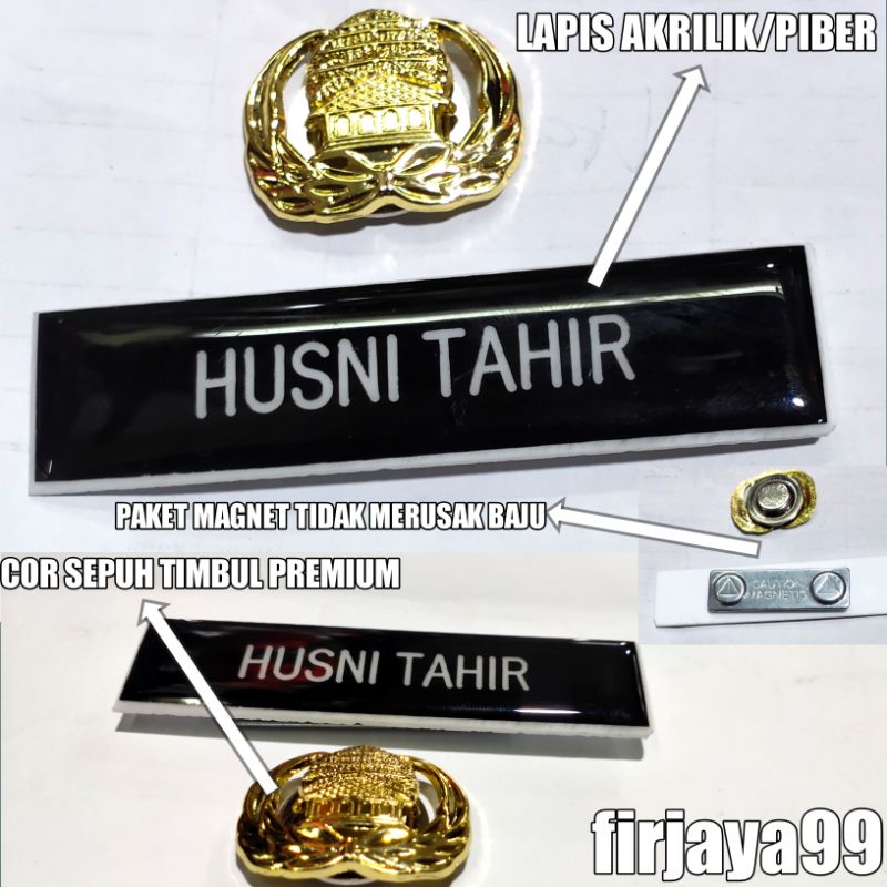 

paket hemat pin korpri +name tag akrilik