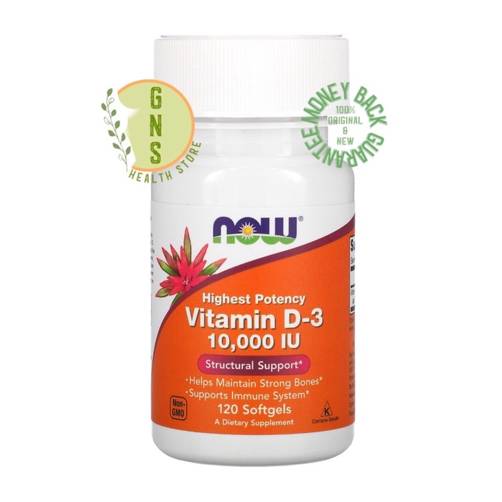 NOW Vitamin D-3 D3 10000 iu 10,000 iu