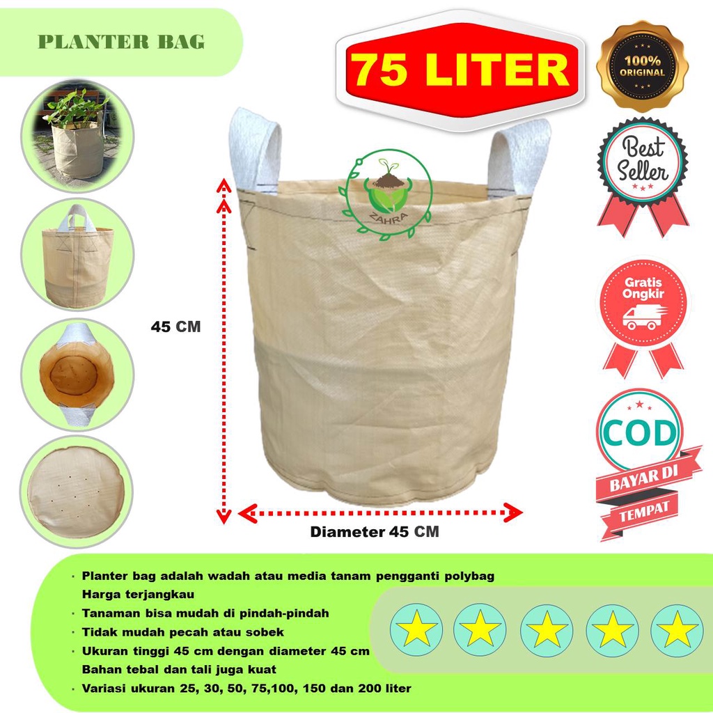 PLANTER BAG POT TANAMAN POT BIBIT POT BUNGA 75L PLANTERBAG