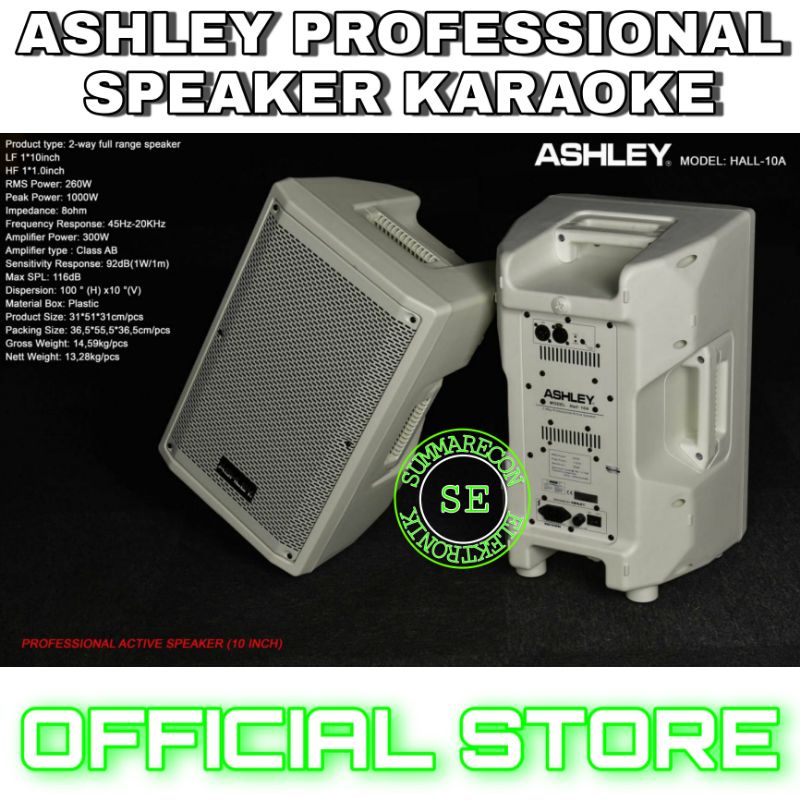 speaker aktif 10 inch original ashley hall 10a speaker karaoke