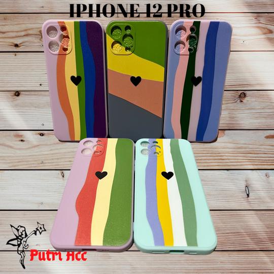 APPLE IPHONE 12 PRO SOFTCASE MOTIF SILICONE RAINBOW APPLE IPHONE 12 PRO