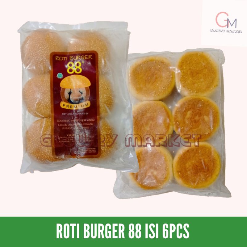 

ROTI BURGER 88 ISI 6PCS ROTI FROZEN BUN BURGER FROZEN 88