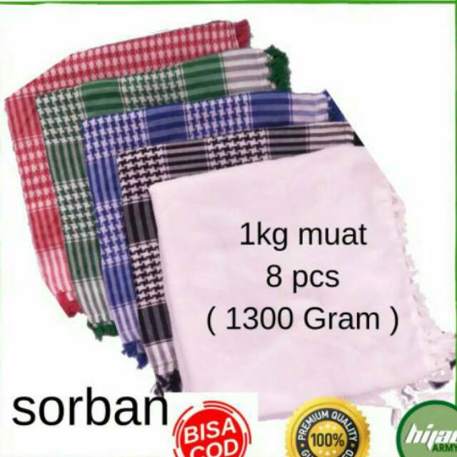 SORBAN SURBAN ARAB TENUN  KUNCIR SISI EMPAT